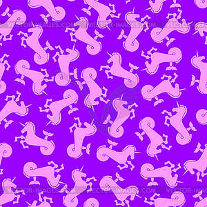 Water unicorn Hippocampus pattern seamless. Mythica - vector clip art