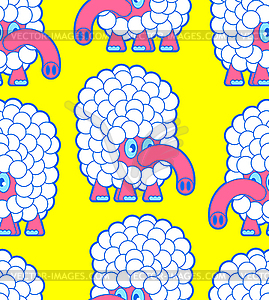 Cute mammoth baby pattern seamless. Cartoon shaggy - vector clipart