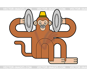 Monkey with cymbals . Musical Circus Monkeу. ill - vector clip art