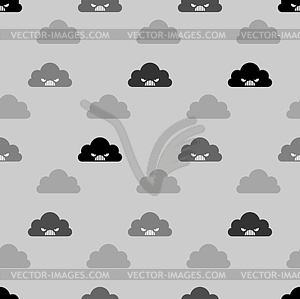 Angry cloud pattern seamless. Thunder and - vector clipart