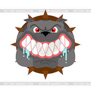 Angry dog face . Evil Bulldog Head - vector image