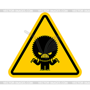 Attention Stress. Warning yellow road sign. - vector clipart