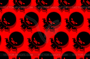 Stress Hatred face monster pattern seamless. - vector clipart