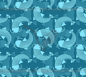 Fish blue hunter pattern. Protective camouflage - vector clip art