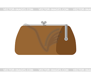 Retro Closed Wallet . Old purse - stock vector clipart