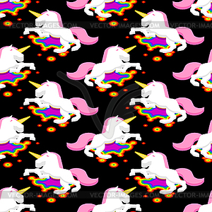 Dead unicorn pattern seamless. Blood rainbow - vector image