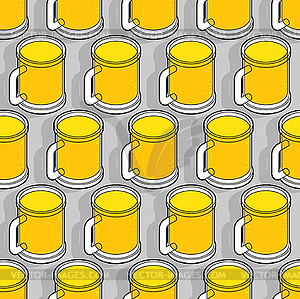 Mug of beer pattern seamless. alcohol background. - vector image