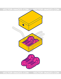 Sneakers and box set. Shoes - vector image