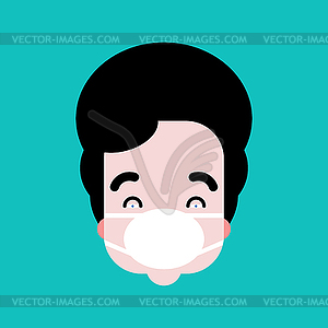 Man in medical mask. Protection Epidemic Disease. - vector EPS clipart