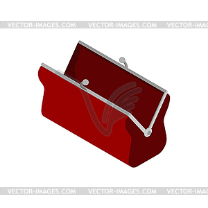 Retro open Wallet . Old purse - vector clip art