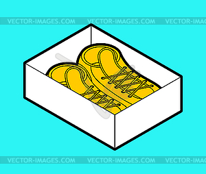 Sneakers in box . Shoes - vector clipart