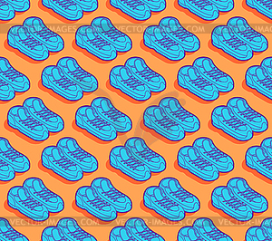 Sneakers pattern seamless. Shoes background. - vector image