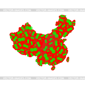 Coronavirus infection in China map. Chinese of - vector image