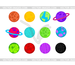 Cartoon planet set. Space . Collection of cel - vector EPS clipart