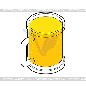 Mug of beer Isometric. alcohol   - vector image