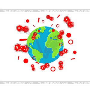 Planet is infected with coronavirus. Spread of - vector EPS clipart