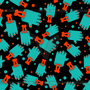 Zombie hand and bone pattern seamless. green arm - stock vector clipart