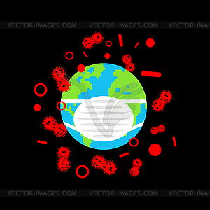 Planet is infected with coronavirus. Spread of - vector clipart