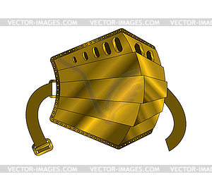Gold mask protection against coronavirus. protectio - vector clip art