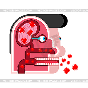 Infection with Coronavirus of respiratory system an - vector EPS clipart