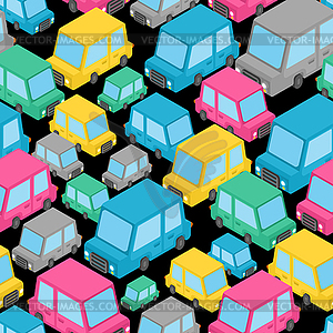 Car cartoon style pattern seamless. Auto Kids - vector clipart