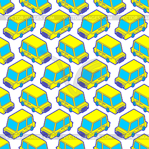 Car cartoon style pattern seamless. Auto Kids - vector clipart