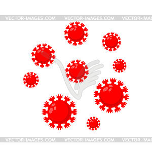 Coronavirus microbe . Evil Red Virus Cell. 21st - vector EPS clipart