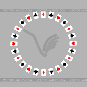 Playing cards round. Poker cards - royalty-free vector image