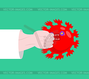 Doctor fight coronavirus. Health protection. fight  - vector image