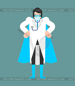 Doctor superhero. Doc is real super hero. Medical - vector image