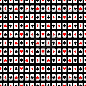 Playing cards pattern seamless. Poker cards - vector image