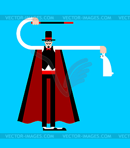 Magician and hat with rabbit - vector image