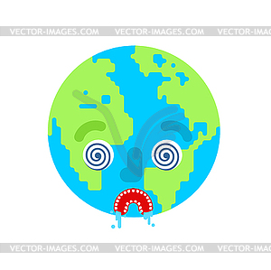 Crazy Earth . Mad planet - vector EPS clipart