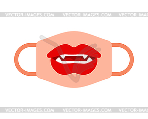 Protective mask template with vampire mouth. - vector EPS clipart