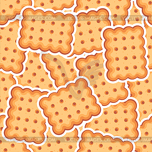 Cookie snack cracker pattern seamless. Food - vector image