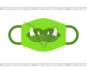 Protective mask template with Goblin green mouth. - vector EPS clipart