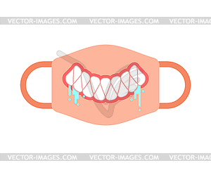 Protective mask template with open mouth. - vector image