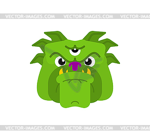 Three-eyed alien dog . Space Pet - vector image