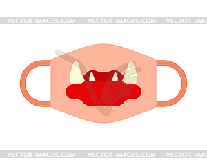 Protective mask template with vampire mouth. - vector EPS clipart