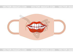 Protective mask template with mouth and lips. - vector EPS clipart