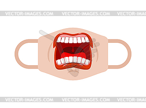 Защитная маска шаблон с криком рта. - векторный дизайн