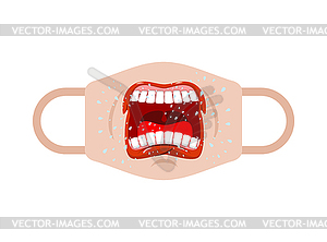Защитная маска шаблон с криком рта. - изображение в векторном формате