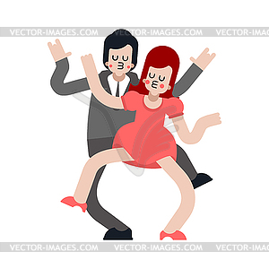 Lovers Dancing. Loving couple Boyfriend and Girl. - vector clipart / vector image