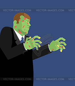 Мультяшный зомби Зеленый мертвец - клипарт в векторном виде