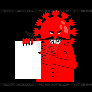 Angry Coronavirus. Virus molecule. COVID-19 - vector clip art