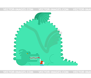 Dragon and knight. Fighting monster - vector image