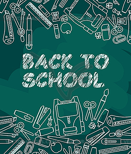 Back to school background for sticker and poster. - vector image