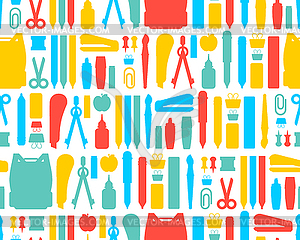 Back to school pattern seamless. Study supplies - vector clip art