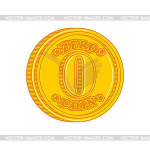Zero coin. Nothing Alternative Coin. Monetary syste - vector image