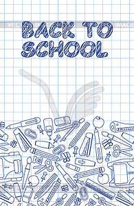 Back to school background for sticker and poster. - vector clip art